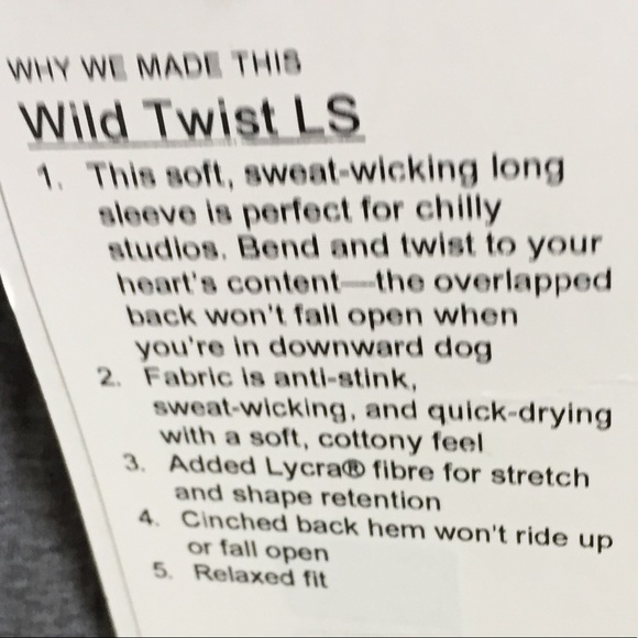 NWT HBLK LULULEMON WILD TWIST LONG SLEEVE - - 10 - Picture 5 of 6